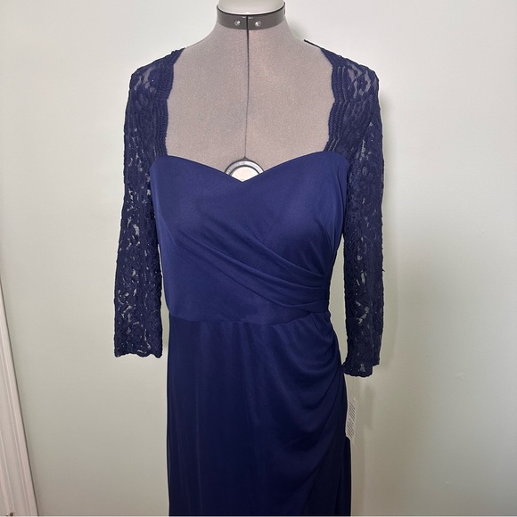 Alex Evenings Gown Navy Women's Sweetheart Dress size 10 - Picture 14 of 14